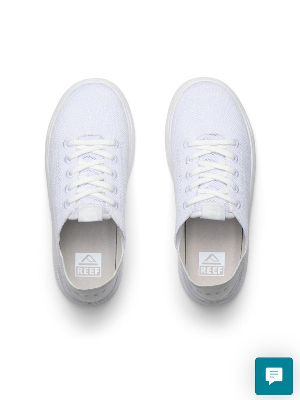 Reef All-White Knit Lace-Up Sneakers